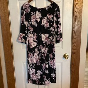 Black floral 3/4 sleeves size 12